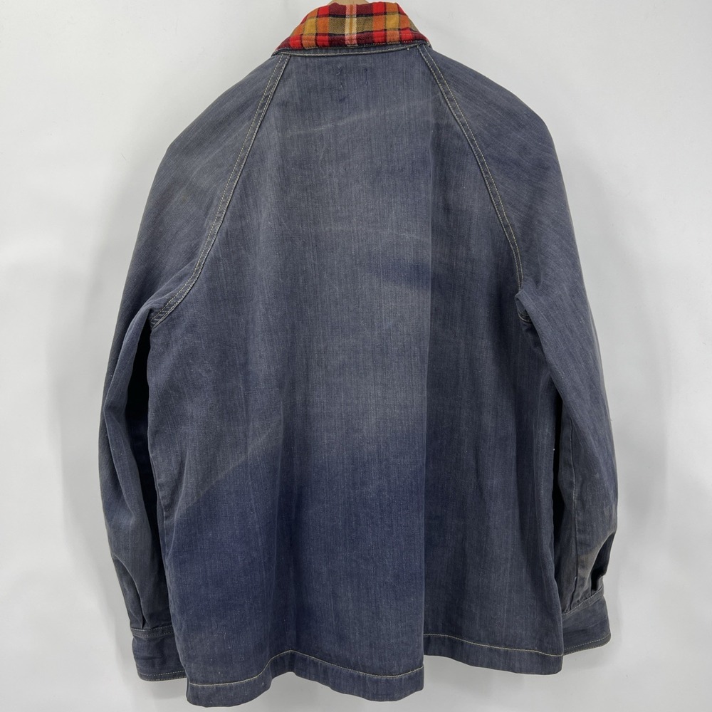 Vintage‎ Fingerhut Utility Chore Denim Jacket Flannel Collar Accent XL - Picture 3 of 12